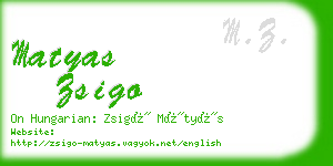 matyas zsigo business card